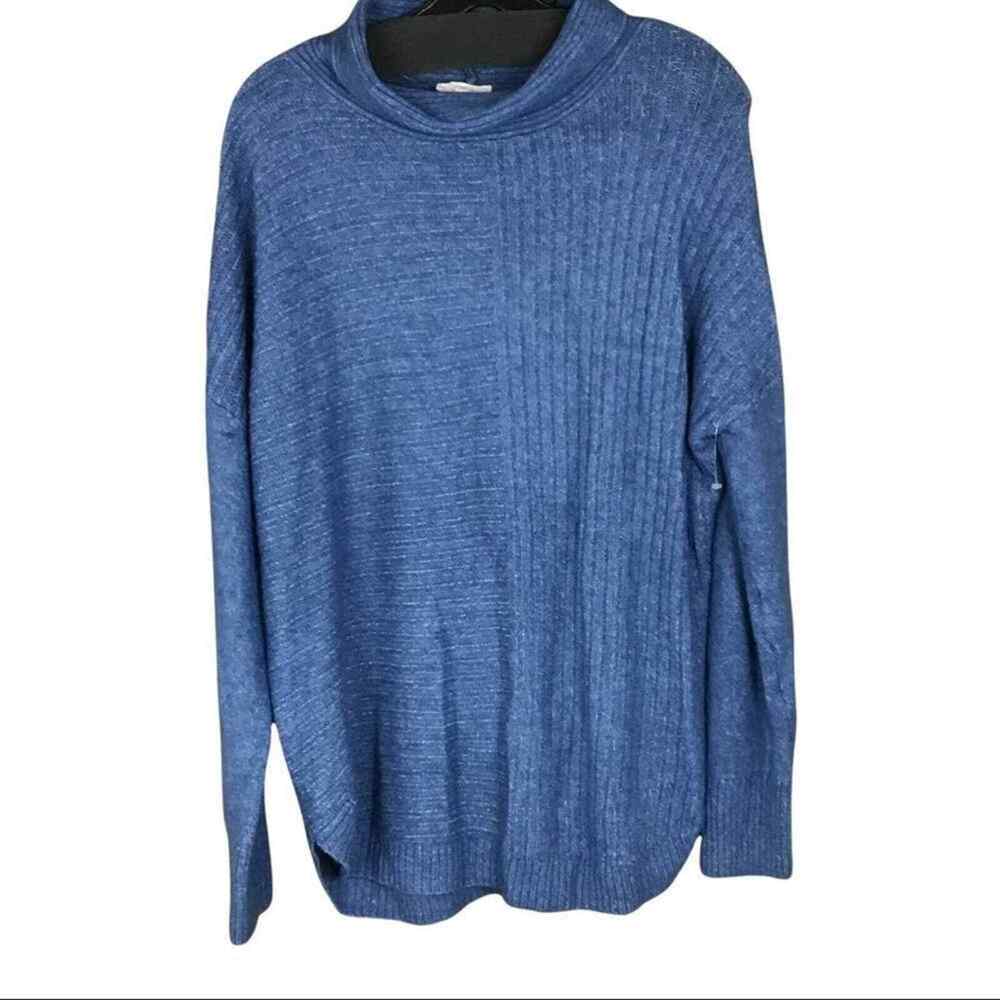 Como Vintage Women’s Sweater Small Blue Soft Knit Mock Neck Pullover NWT